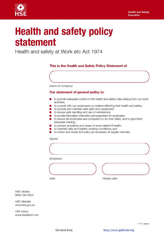 Health and Safety Policy Statement 1