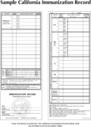 Immunization Card Template form