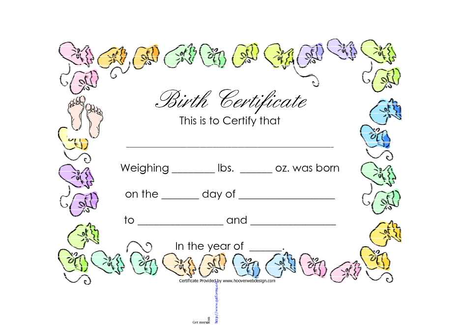 Birth Certificate Template 1