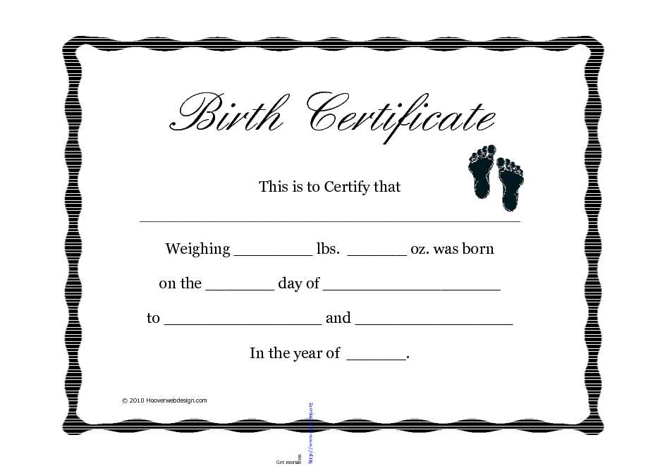 Birth Certificate Template 2