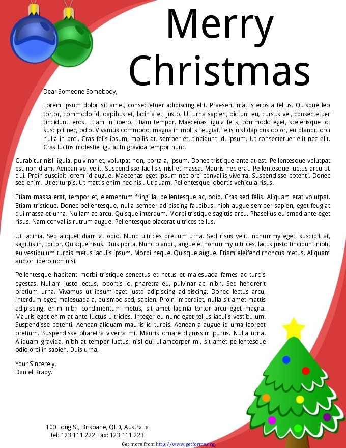 Christmas Letterhead Template 2