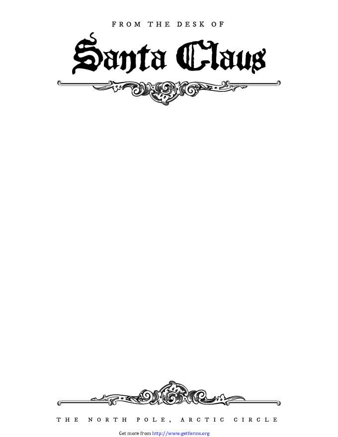 Santa Letterhead Template 1