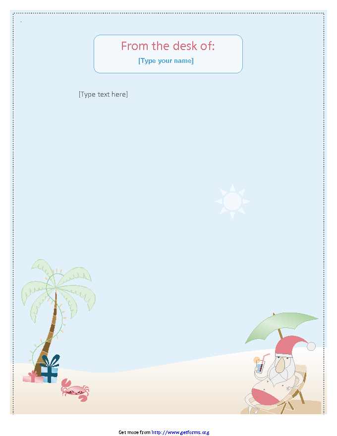 Santa Letterhead Template 2