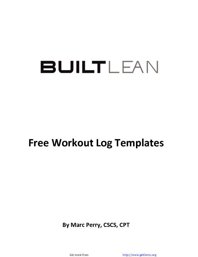 Workout Log Templates