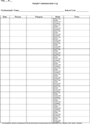 Communication log Template form