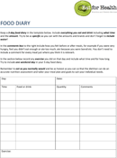 Food Diary Template form