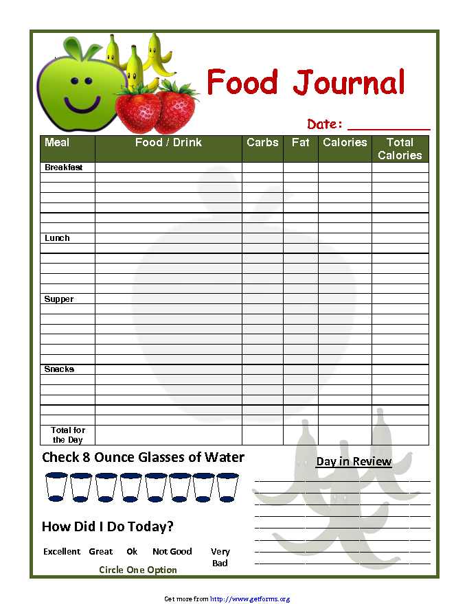 Food Journal Template