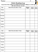 Daily Reading Log form