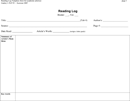 Reading Log Template form