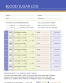 Blood Sugar Log PDF form