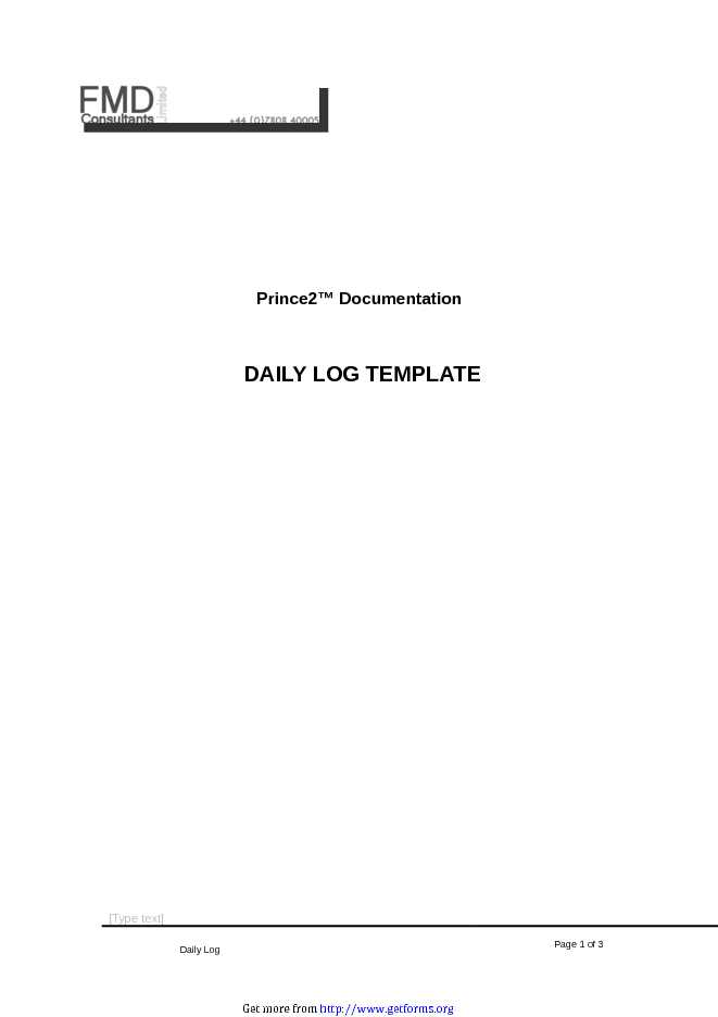 Daily Log Template