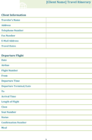 Itinerary Template 1 form