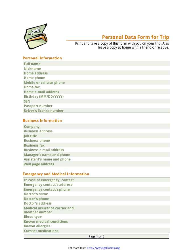 Itinerary Template 2