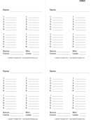 Bunco Score Card form