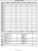 Canasta Score Sheet form