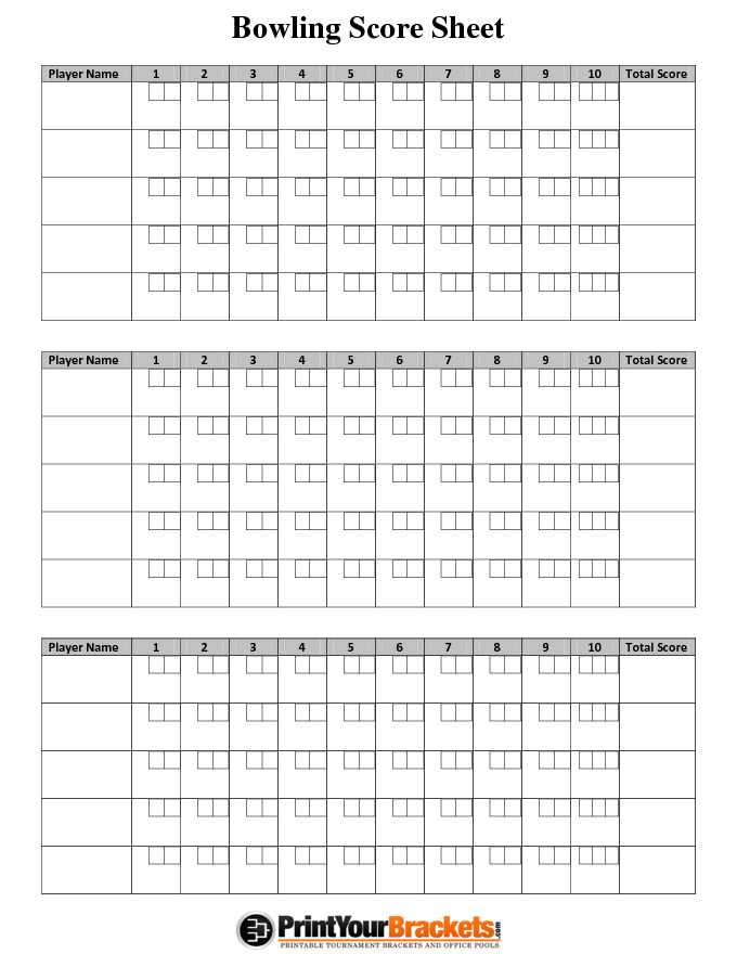 Bowling Score Sheet 1