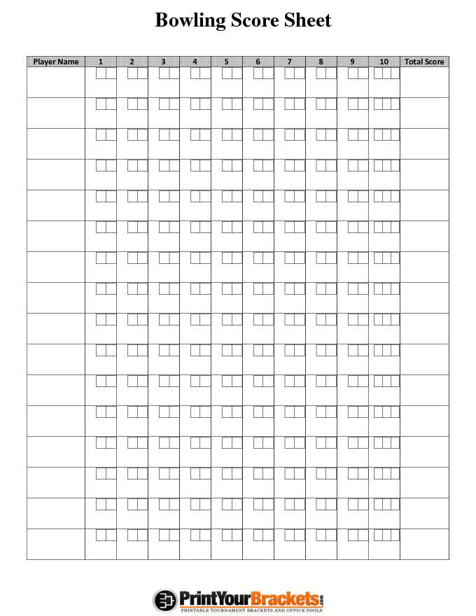 Bowling Score Sheet 2