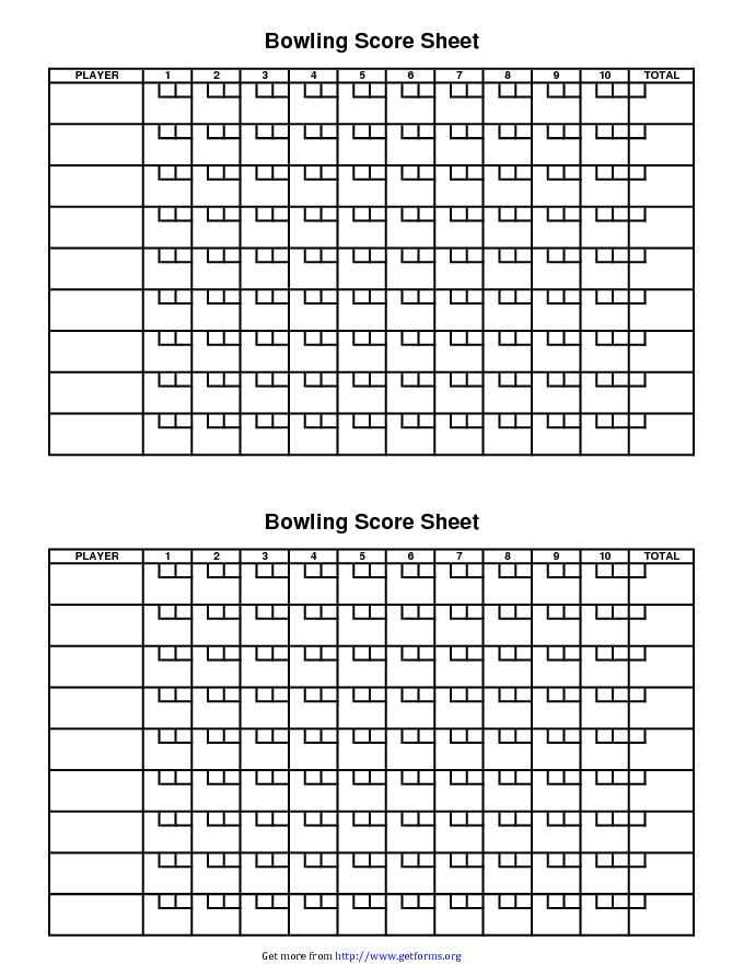 Bowling Score Sheet 3