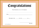 Congratulations Certificate 1 form