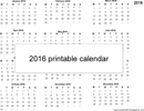 2016 Yearly Calendar 2 form