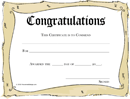 Congratulations Certificate 3 form