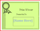 Winner Certificate Template form