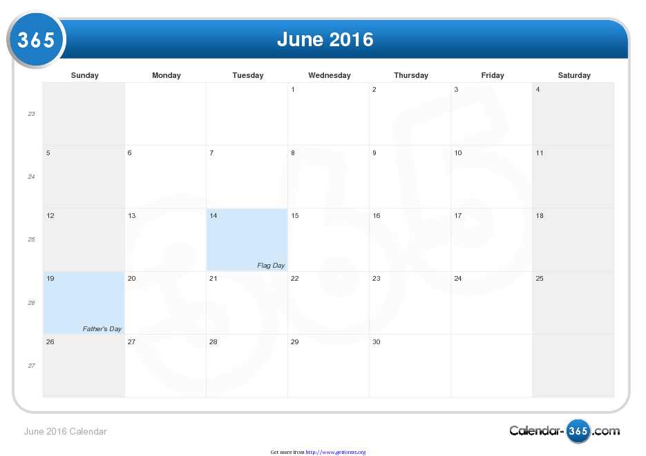 June 2016 Calendar 2