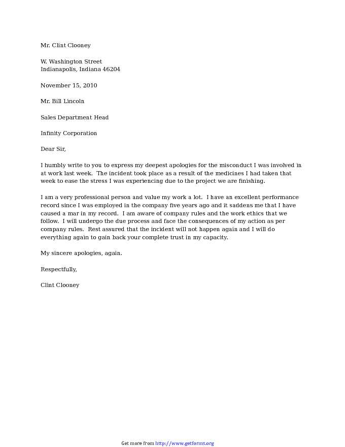 Apology Letter for Misconduct 2