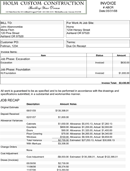 Construction Invoice form