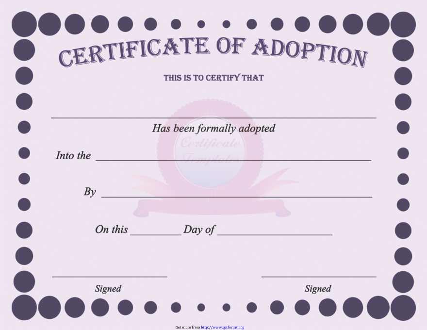 Adoption Certificate