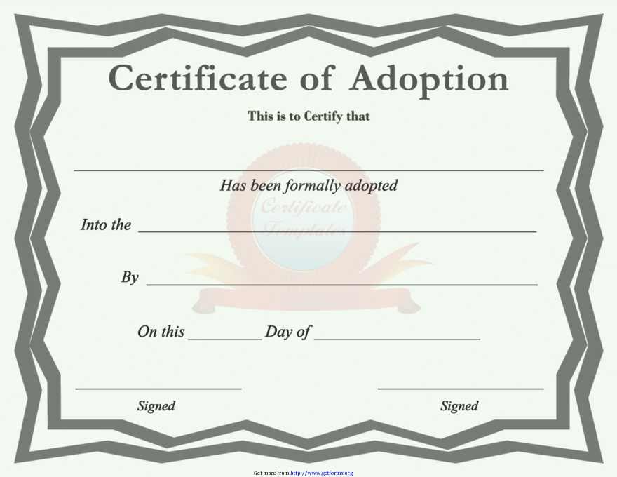 Certificate of Adoption