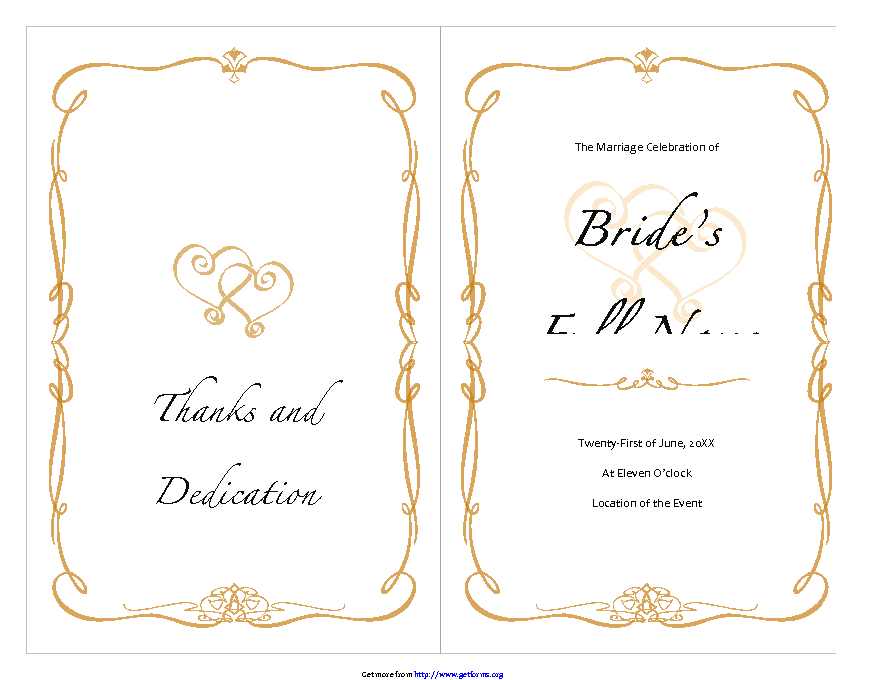 Wedding Program Template 2