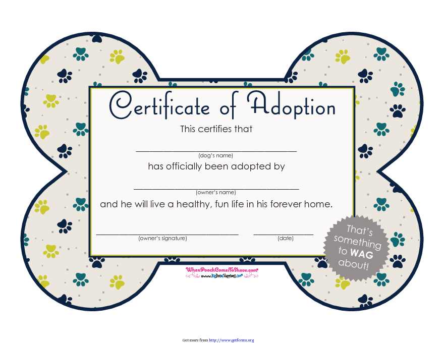 Pet Adoption Certificate