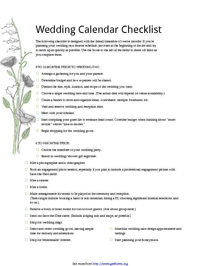 Wedding Checklist