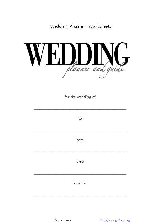 Wedding Planning Checklist