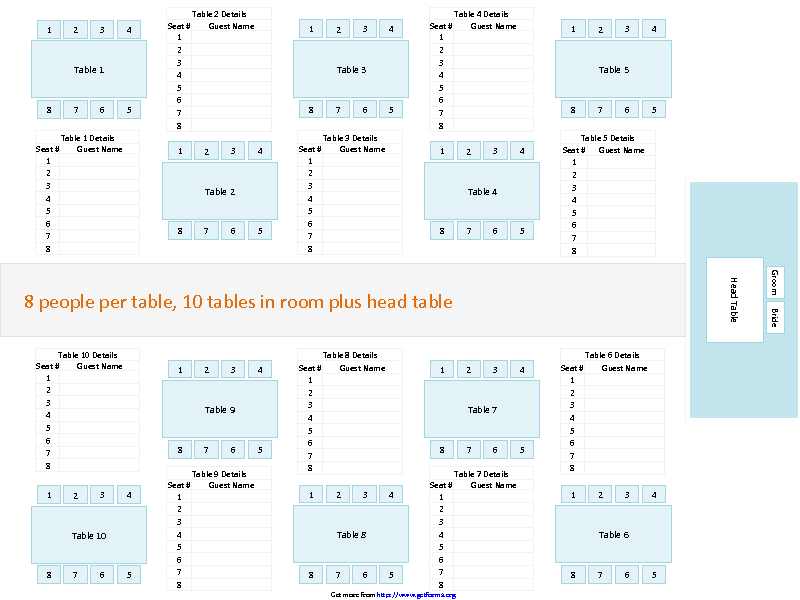 Wedding Seating Chart Template 1