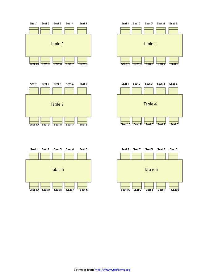 Wedding Seating Chart Template 2