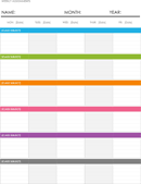 Weekly Assignment Calendar Template form