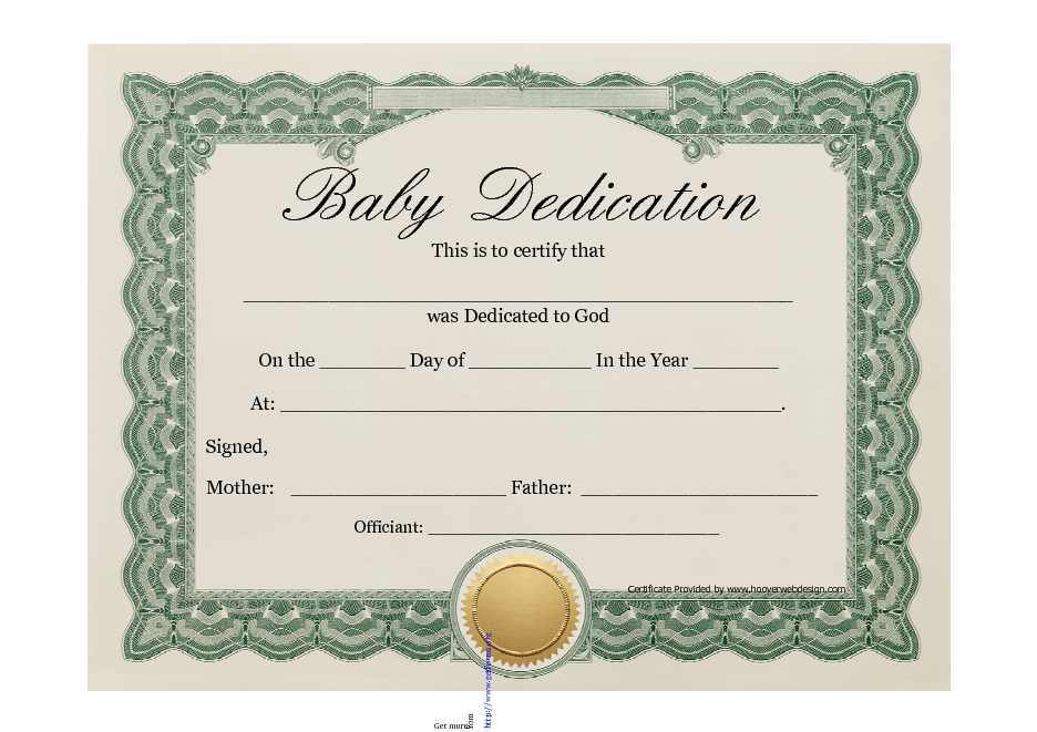 Baby Dedication Certificate 2