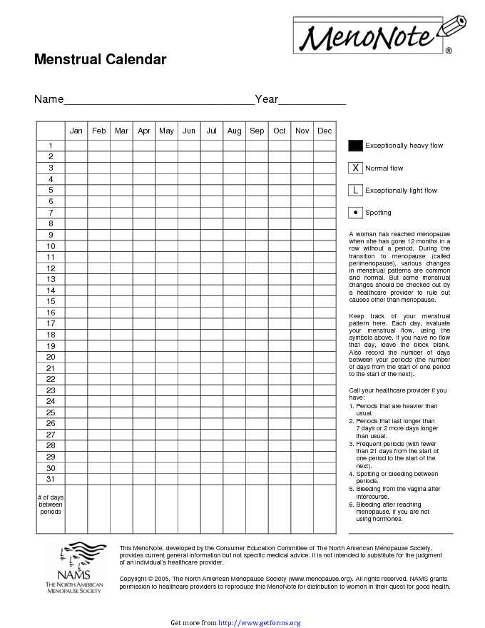 Menstrual Calendar 3