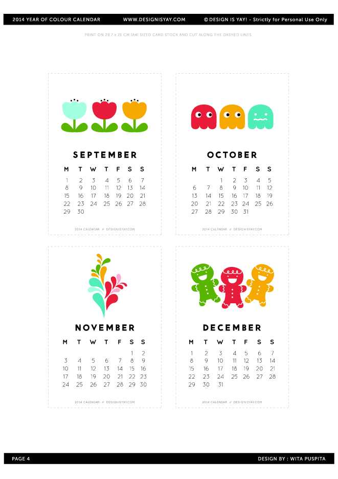 Printable 2014 Calendar Page Four Designisyay