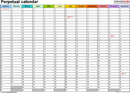 Perpetual Calendar Template 3 form