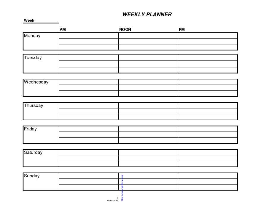 Free Weekly Planner Template
