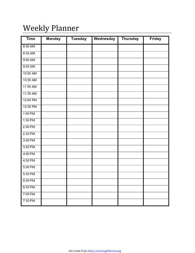 Week Planner Template