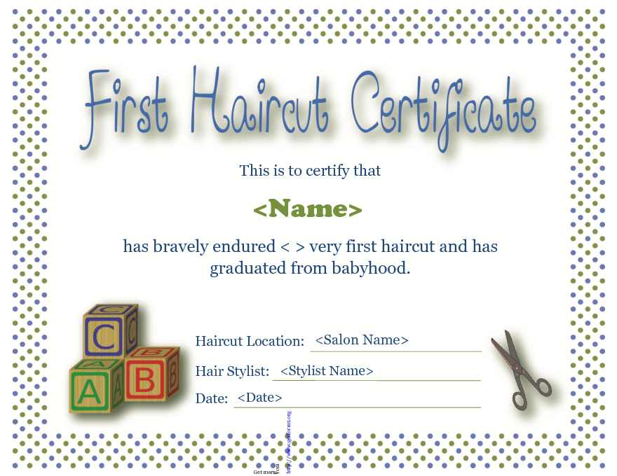 First Haircut Certificate