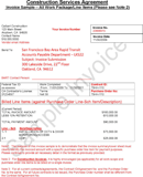 Construction Invoice Sample form