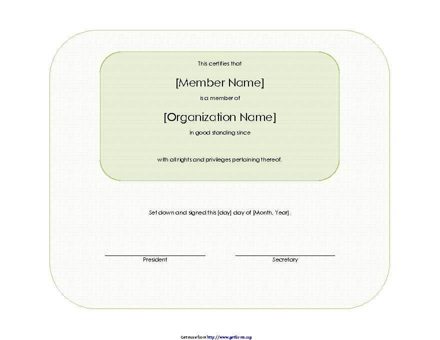Membership Certificate 1