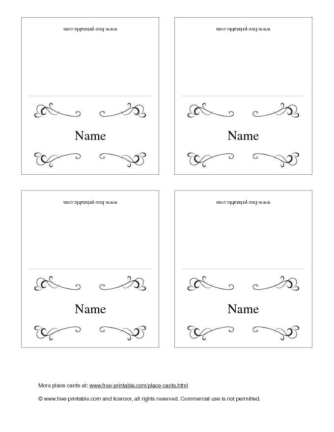 Place Card Template 2