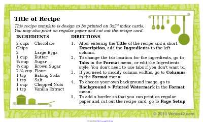 Recipe Card Template (3X5)