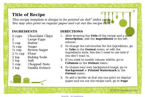 Recipe Card Template (4X6)